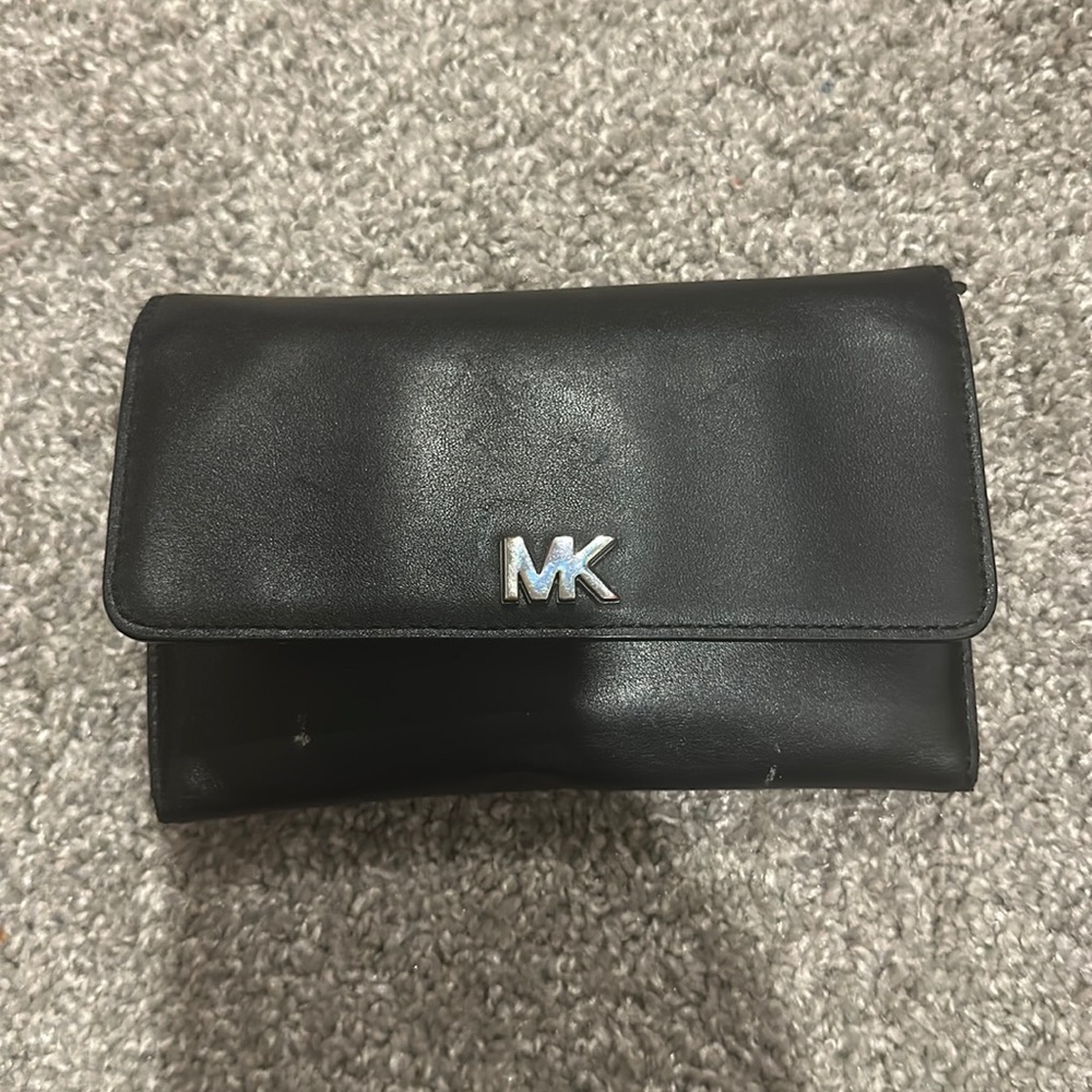 Black leather MK wallet